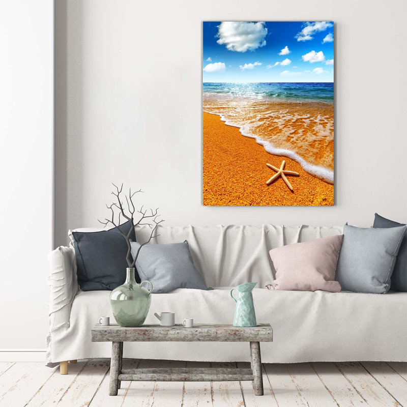 Starfish On The Beach - Wrapped Canvas Print
