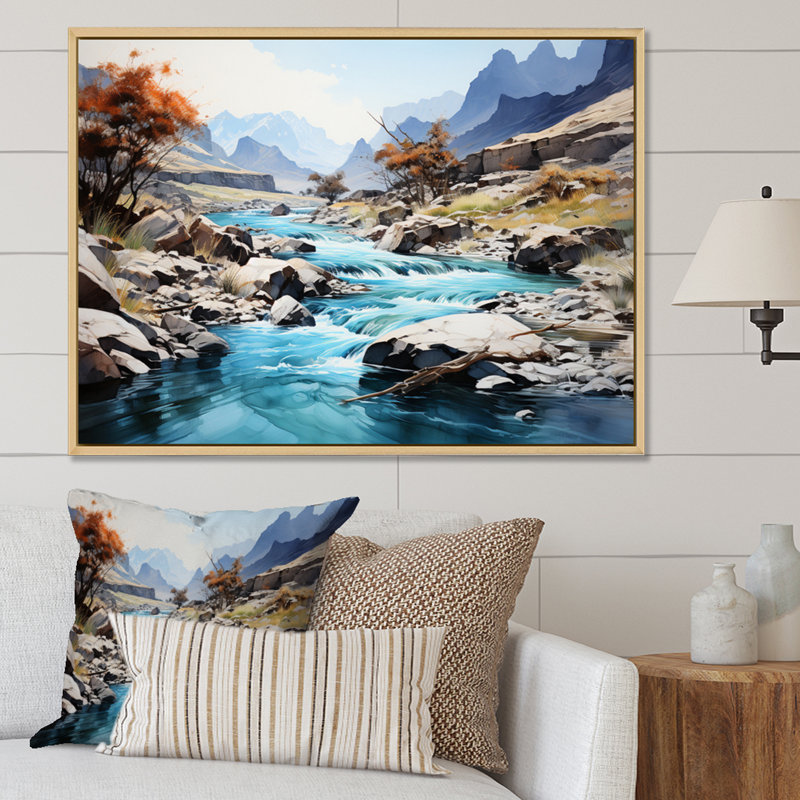 Berno Turquoise River Endless Journey II - impression, Cadre naturel flottant, H 24 po x l 32 po x P 1 po
