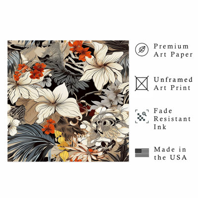 "Floral Luxe Flowers VII", reproduction d'art moderne sans cadre