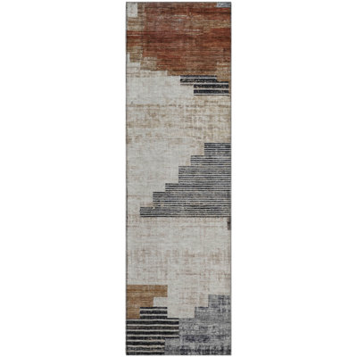 Premium Machine Washable Ashington AMF1829 Geometric Rug