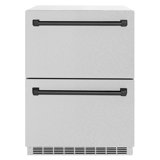 ZLINE Autograph Edition 24 In. Touchstone Refrigerator Drawer in Black Matte and Gold