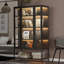 Grande vitrine en fer 67,25 po avec porte en verre et lumières DEL Armoire vitrée en acier pour collectionner des figurines
