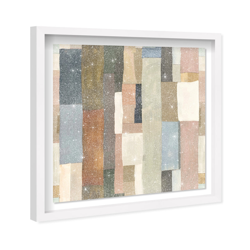 Beige Blocks II Shadowbox Abstract Print by Oliver Gal, Black Frame, 12 x 12, 31.5"H x 31.5"W, White Frame