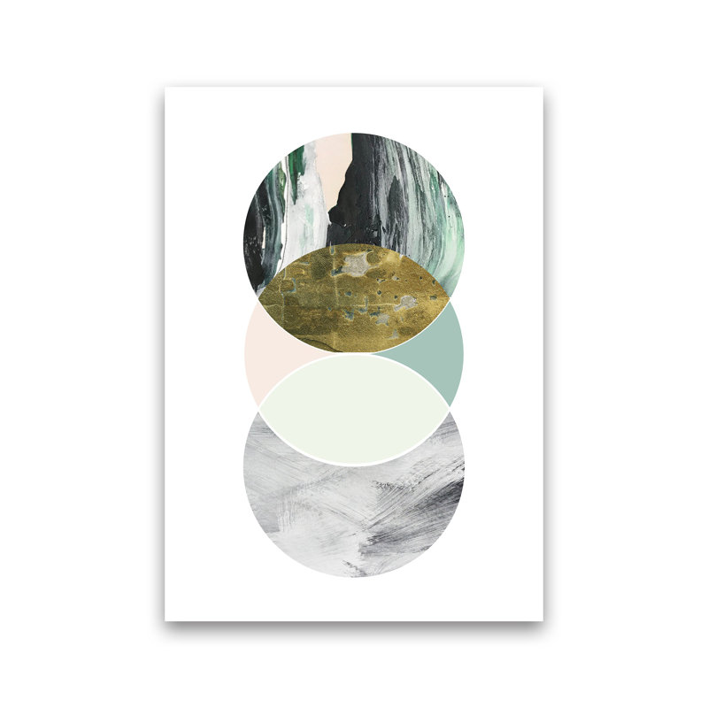 Green Marble Circles Abstract 1 Piece Wall Art, 59.4cm H x 42cm W x 1cm D, Unframed