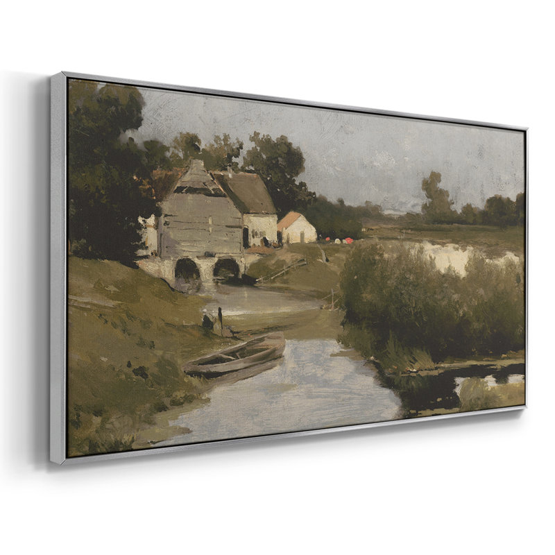 Série paysage - MCXIX - Toile tendue avec châssis encadré - Prêt à être accroché, Noir, H 21 po x l 41 po