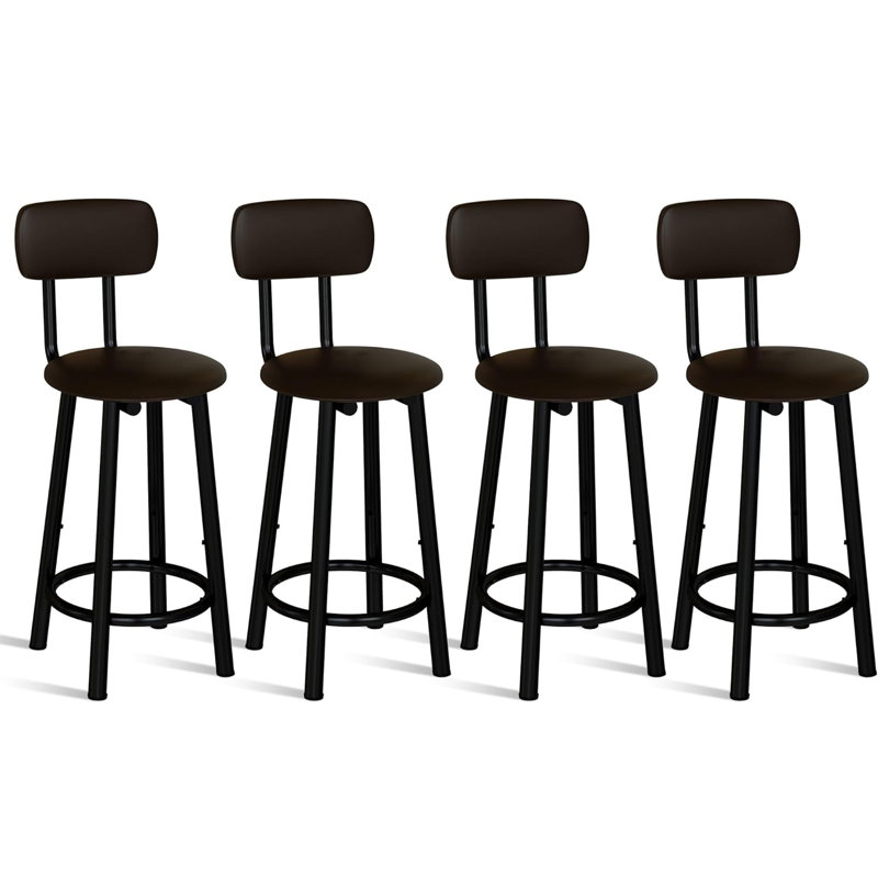 Tabouret de comptoir 24,6 po Sivansh, Noir, Brun