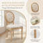 Ensemble de 2 chaises de salle à manger style français - structure en bois antique, velours, dossier haut, garniture cloutée-238762667