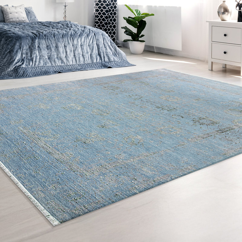 Oriental Area Rug in Dark Gray, Rectangle 8' x 10'