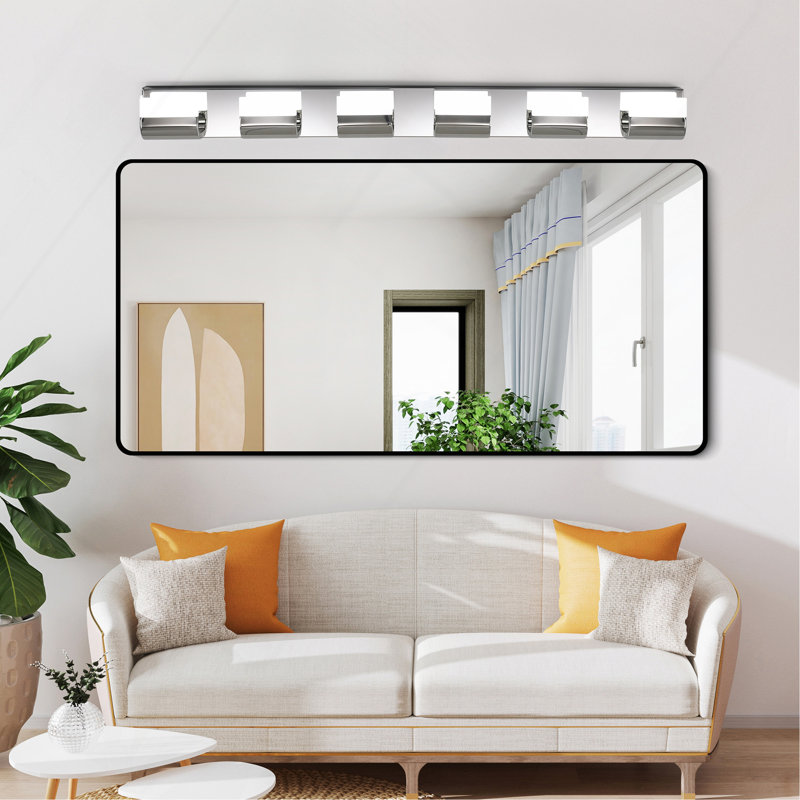 Éclairage pour meuble-lavabo moderne à 6 lumières DEL pour salle de bain Modern, Chrome chrome