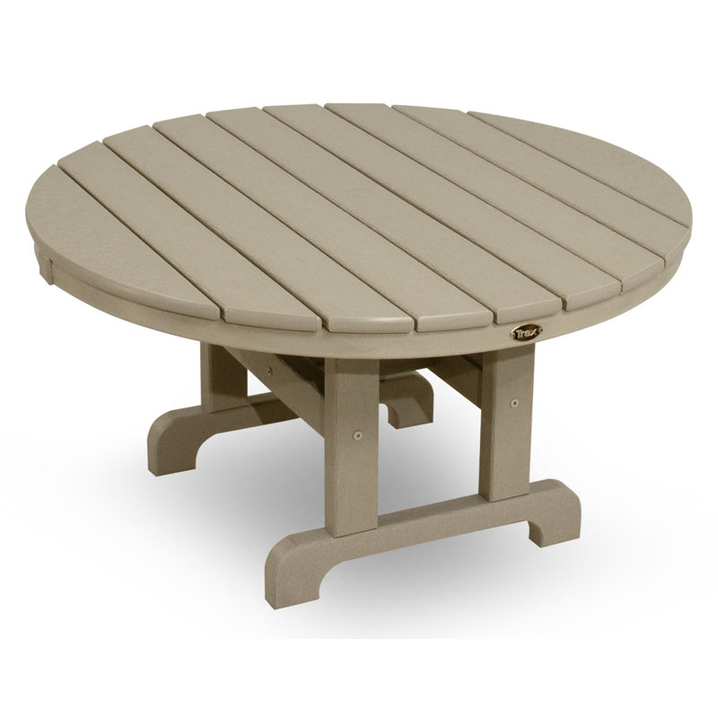 POLYWOOD Cape Cod Round Conversation Table, Beige, 35.13''