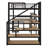 Full Size Metal Loft Bed With Staircase,Full-Length Guardrails,A Built-In Desk And Shelf,No Box Spring Needed,Noise Free,For Juniors&Adults
