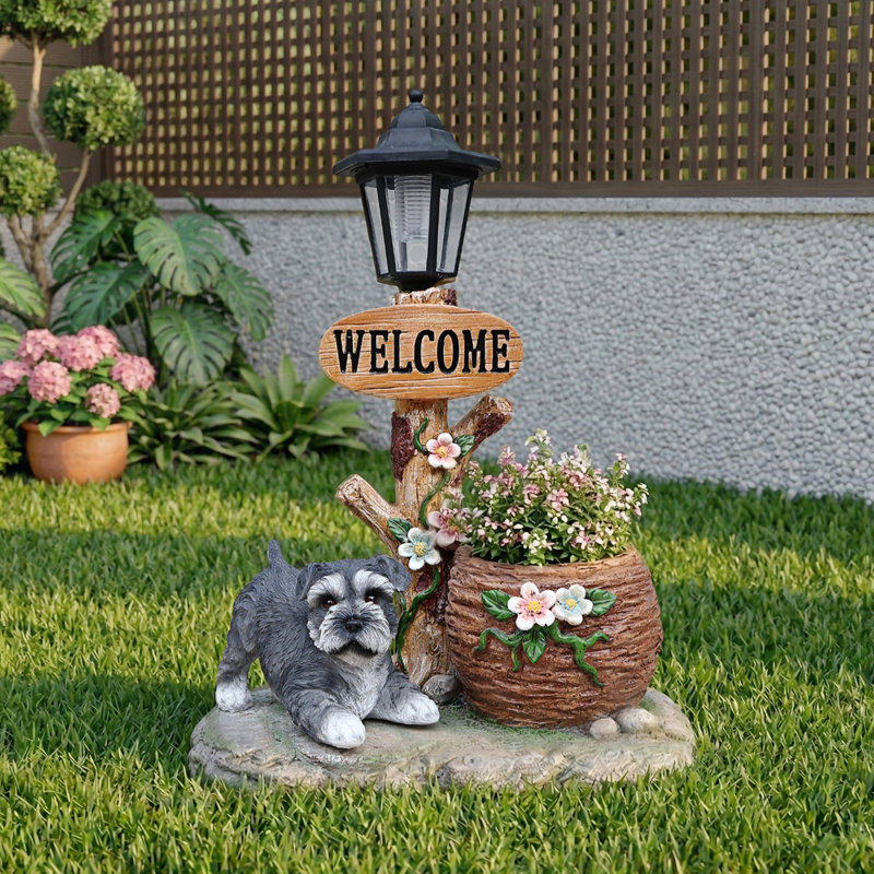 Statue jardinière Schnauzer