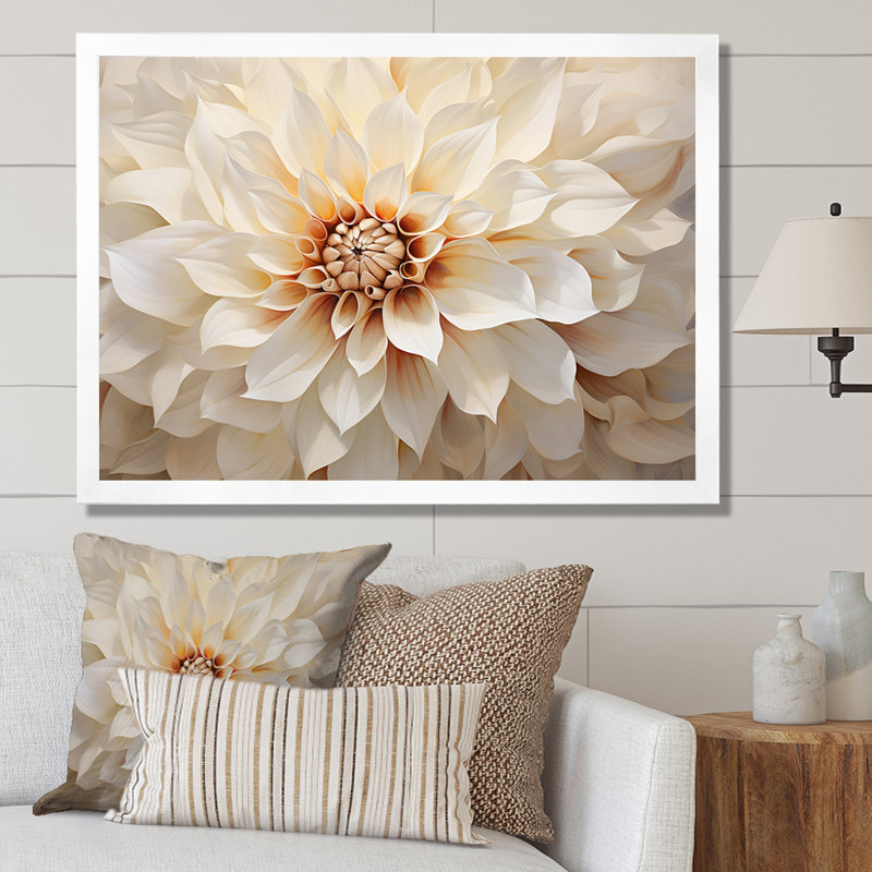 Minimalisme Dahlia I sur impression sur toile, H 24 po x l 32 po x P 1 po, Cadre simple blanc