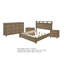 Ensemble de chambre à coucher Queen, design à panneaux, chêne brun antique, 4 pièces avec 2 tables de chevet-136170845
