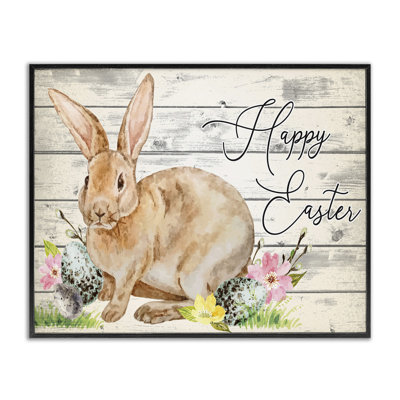 " Spring Floral Happy Easter Bunny " by ND Art