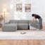 Canapé modulaire 105 po, canapé désossé, canapé compressé, amovible et lavable, housse de canapé remplaçable, tissu d'ameublement texturé tissé moderne, conception convertible en forme de L pour le salon-376878924-376878925