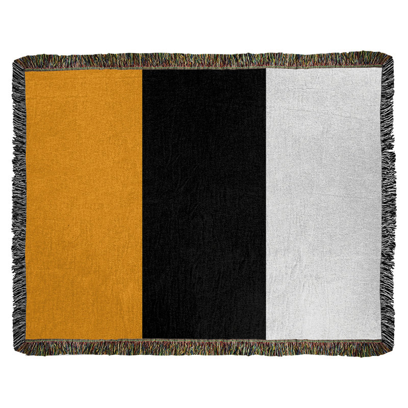 Couverture en coton basket Los Angeles, l 52 po x L 37 po, Or/ noir / violet
