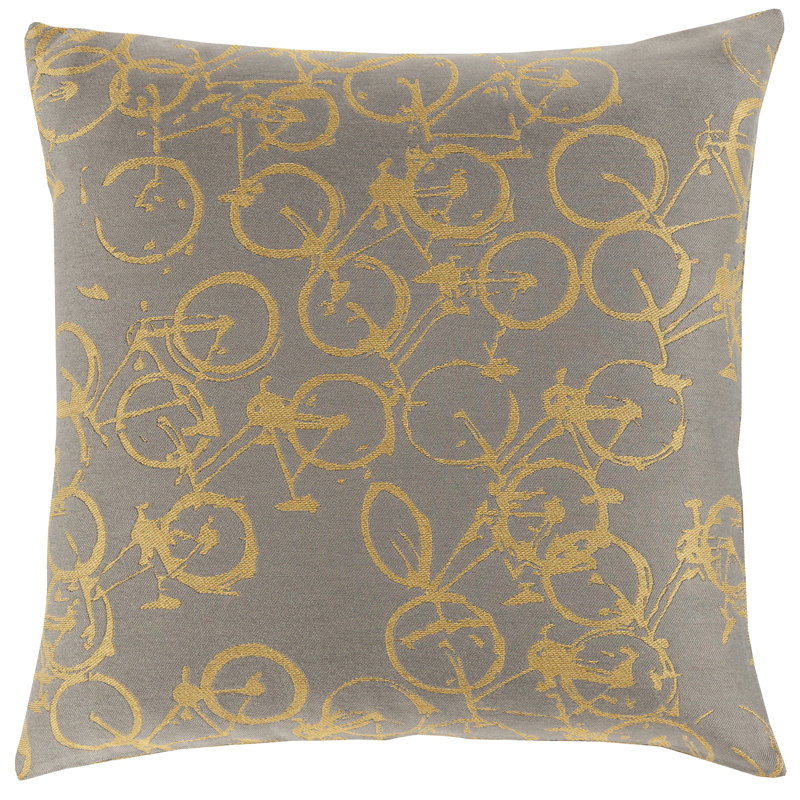 Throw Pillow, Yellow/Gray, Pillow Cover Only - No Insert, 22" x 22"