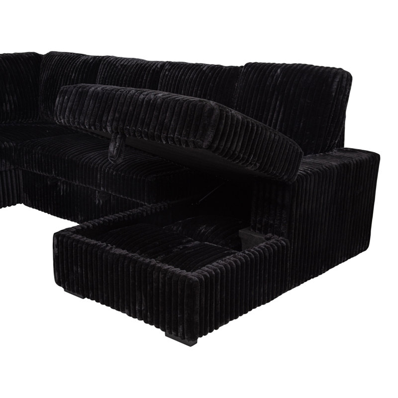 Canapé modulaire Thurston, Mélange de polyester noir