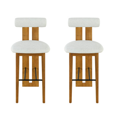 Cianciulli 29.5” Seat Height Upholstered Bar Stools With Rubberwood Frame