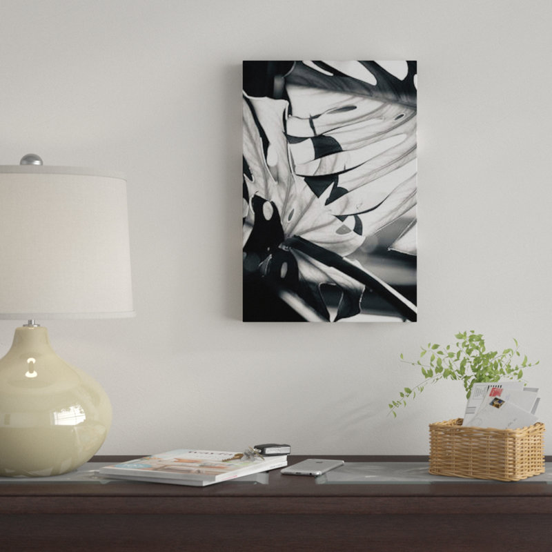 « mono leaves », impression sur toile, H 12 po x l 8 po x P 0,75 po, Toile tendue, Pas de tapis