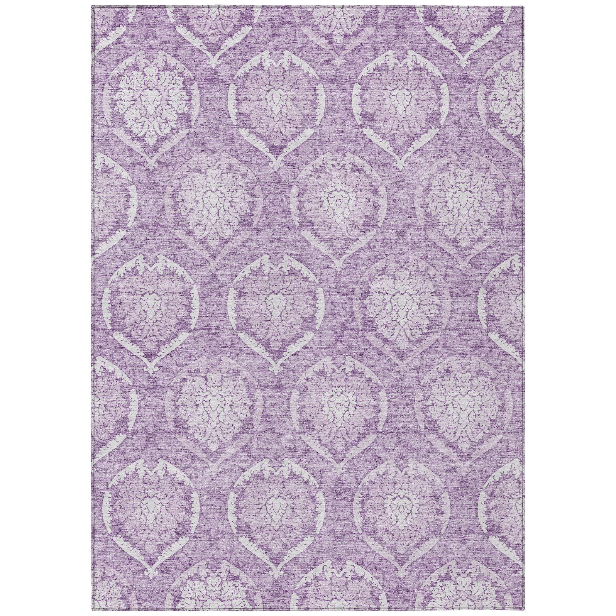 HomeRoots 10' X 14' Plum Purple And Ivory Medallion Washable Indoor ...