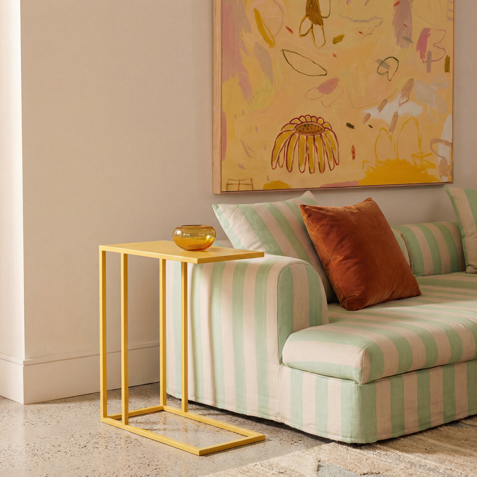 Salma 20" End Table, Yellow Ochre