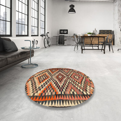 Tapis brun à motif géométrique Zalewski