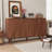 63" Sideboard Buffet Cabinet With Storage, Arched Cabinet With Adjustable Shelves, Credenzas For Living Room,entryway,kitchen