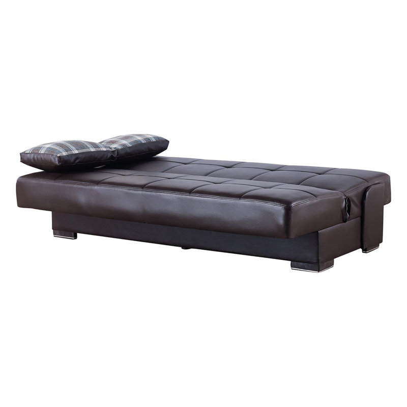 Oberg Collection Upholstered Convertible Sofabed With Storage, Brown