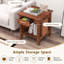 Table de bout à 3 niveaux avec tiroir et tablette noyer Red Barrel Studio®-2093802404