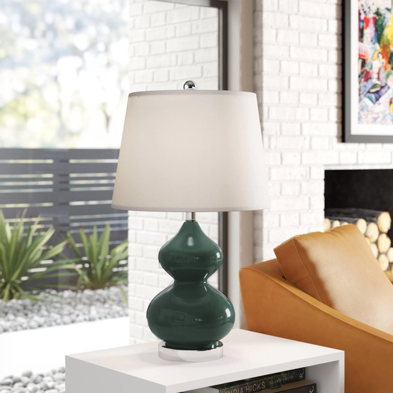 Courtney Glass Table Lamp, Marine Blue