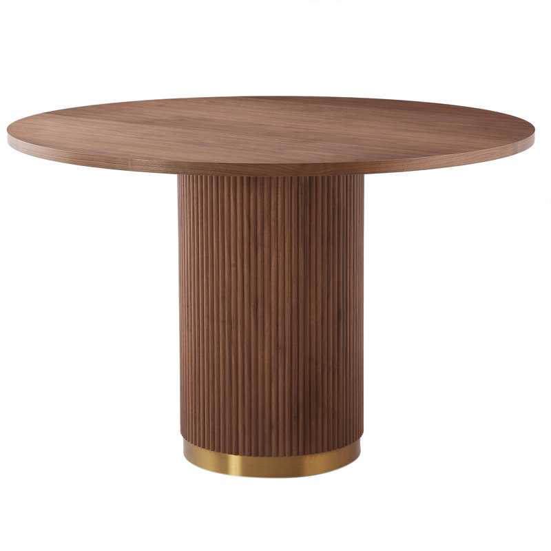 Table de salle à manger ronde, Brun, H 29,92 po x l 35,04 po x P 35,04 po