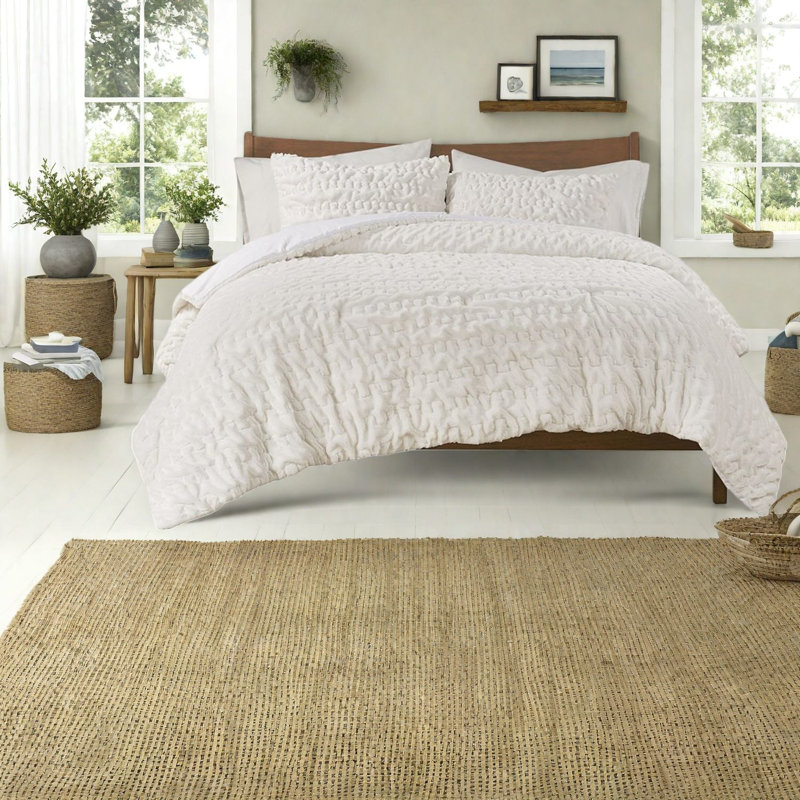 Ensembles de literie en fausse fourrure douillette, polyester moderne
