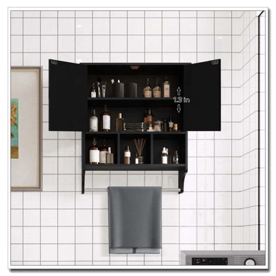 Armoire à pharmacie murale avec barre à serviettes