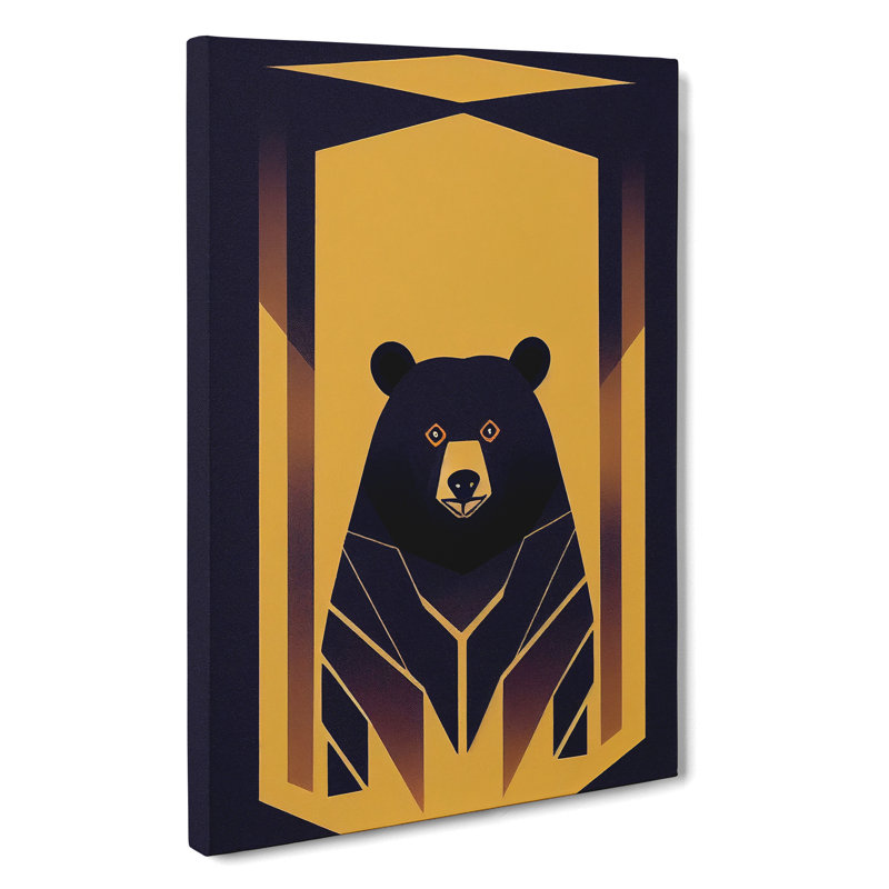 Art Deco Bear No.2 - Wrapped Canvas, 50cm H x 35cm W x 3cm D