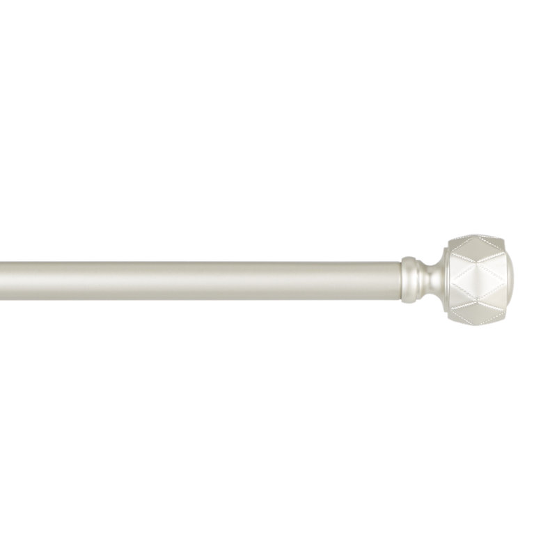 Tringle à rideaux simple réglable en fer de 66 po à 120 po 1 po, Nickel mat