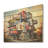De Stijl Geometric Pastel Cityscape - Sunset Wood Art On Natural Pine Wood-164915411