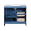 Meuble-lavabo sur pied 36 po avec lavabo simple en céramique, 2 tiroirs et tablette