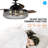Harney 42" 3 - Blade Retractable Blades Crystal Ceiling Fan with Remote Control and Light Kit Included