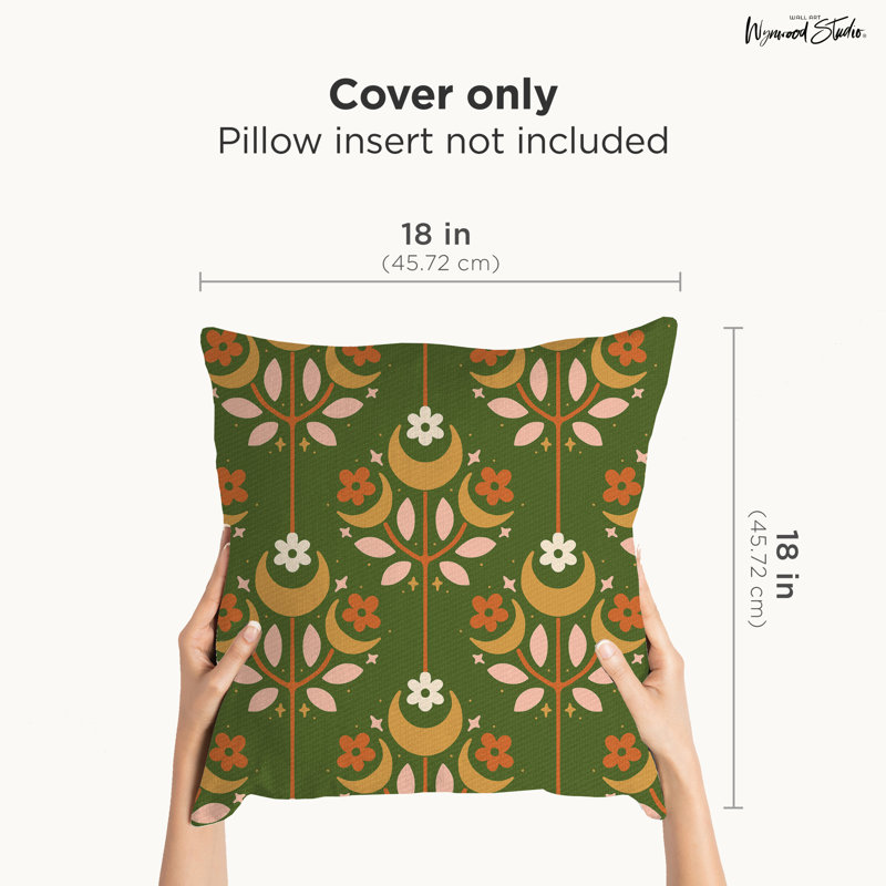 Housse de coussin floral en polyester