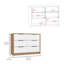 Commode 4 tiroirs Kaia, plateau supérieur - pin / blanc-79048337