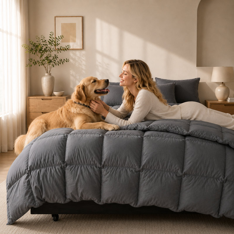 Édredon de luxe en plumes et en duvet de fibres, tissu en polyester doux, housse de couette toutes saisons Hotel Collection - infroissable