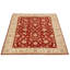 Tapis en laine rouge foncé/ivoire 5 pi x 6 pi à la main one-of-kind-noué la 2010 chobi Hirano