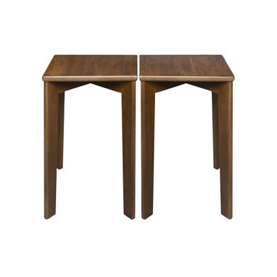 100% American Hardwood Square Stackable Stool 2-Pc Set