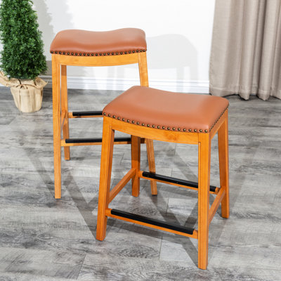 Tabouret de bar 30 po avec siège en cuir souple Natural