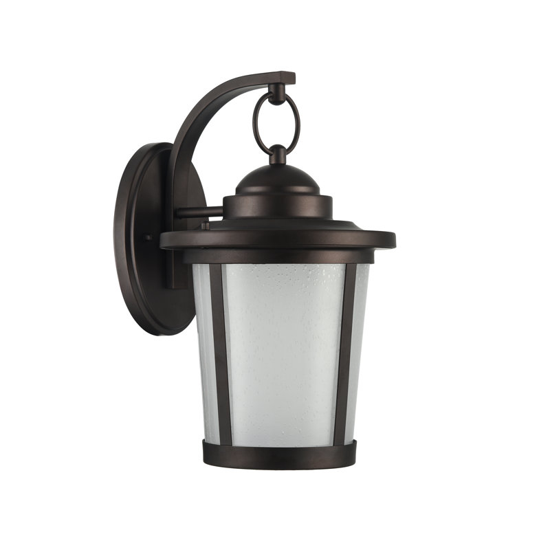 Lanterne murale d'extérieur 1 lumière H 13,25 po Brasher, Bronze huilé