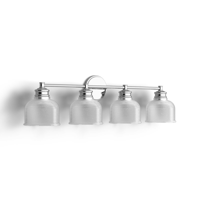 Chrome 4-Light Dimmable Jelly Jar Vanity Light