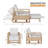 Darren Coastal Solid Wood Chaise Lounge with Lumbar Pillow and Adjustable Backrest (Set of 2)-100694588