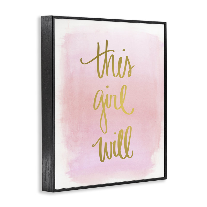 This Girl Will on Pink, estampe numérique par Anna Quach bg-874, Giclée encadrée noir minuit, H 14 po x l 11 po